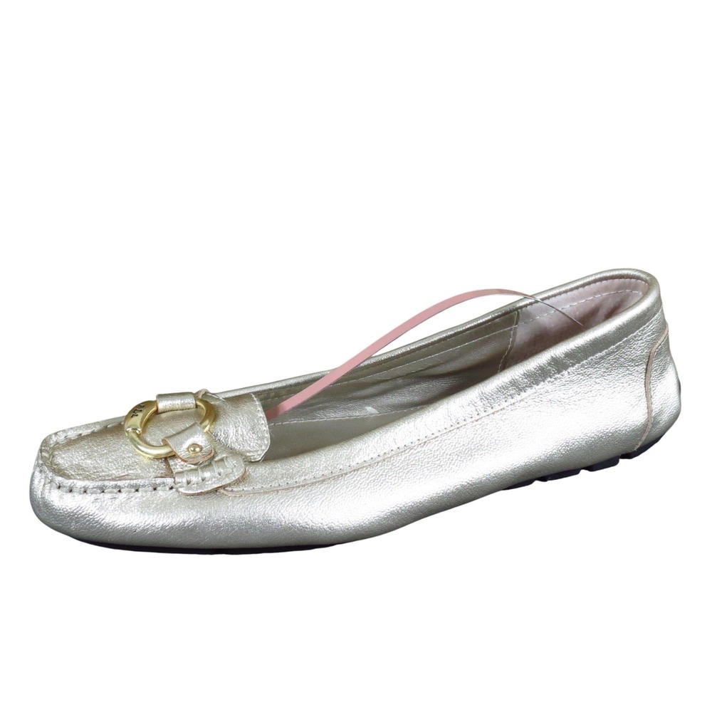 LAUREN Ralph Lauren Cadence‎ Womens Driving Moccasin Size 10 Gold Leather Flat